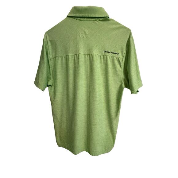 Under Armour Polo Men Small Polo Shirt Heat Gear Loose Fit Light Green Heather - Picture 10 of 16